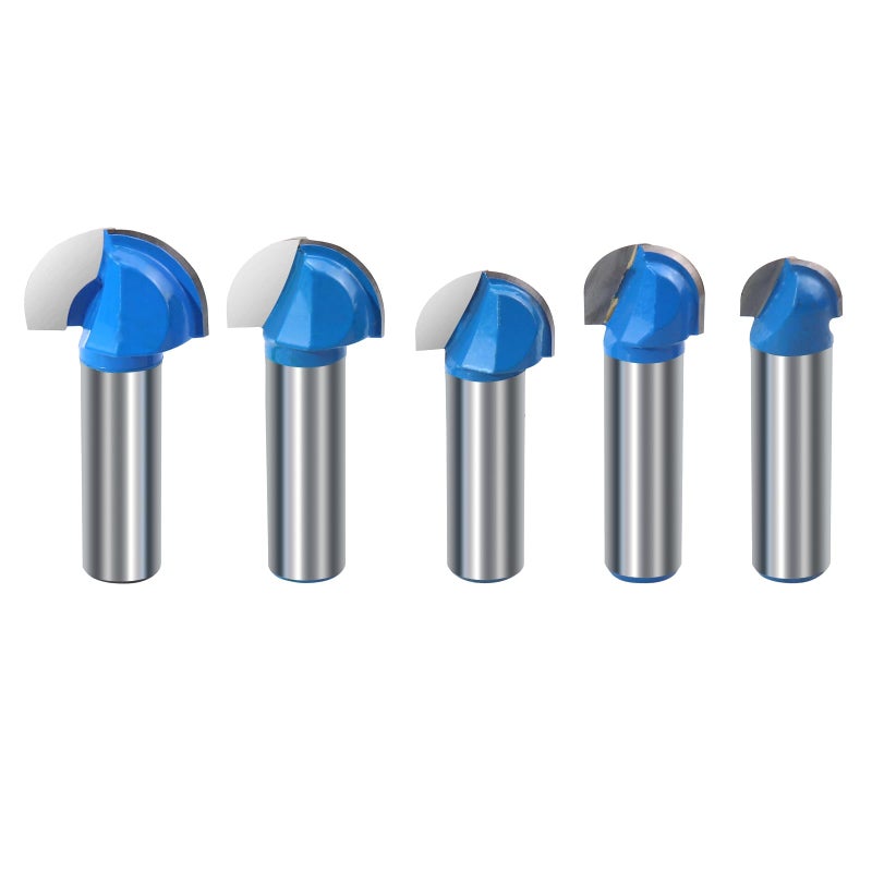 ROOCBIT Core Box Router Bit Set Double Flute Round Nose Router Bit Woodworking Tool Round Groove Router Bit 1/2 Inch Shank -( 5/8" 3/4" 7/8" 1" 1-1/8") 5PCS - Image 1